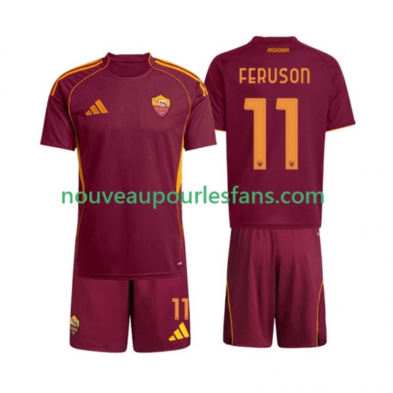 Maillot AS Rome Evan Ferguson 11 Enfant Tenue Domicile 2025-2026 Manche Courte