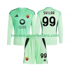 Maillot AS Rome Mile Svilar 99 Gardien Enfant Tenue Extérieur Tenue 4ème 2025-2026 Manche Longue