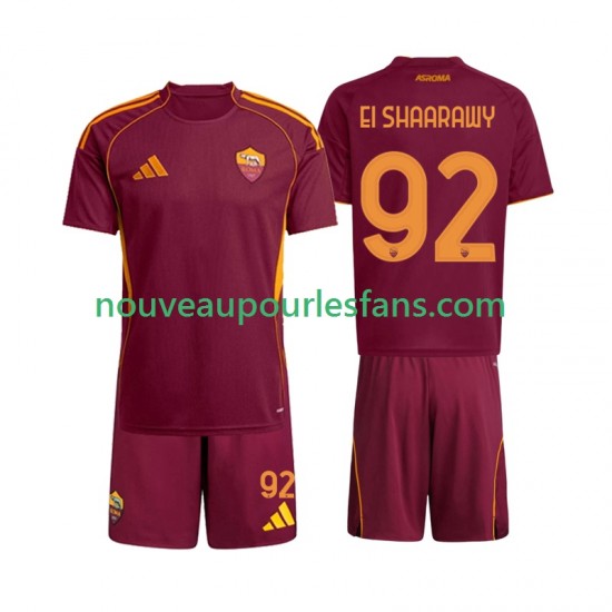 Maillot AS Rome Stephan El Shaarawy 92 Enfant Tenue Domicile 2025-2026 Manche Courte