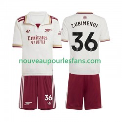 Maillot Arsenal Martin Zubimendi 36 Enfant Tenue 3ème 2025-2026 Manche Courte