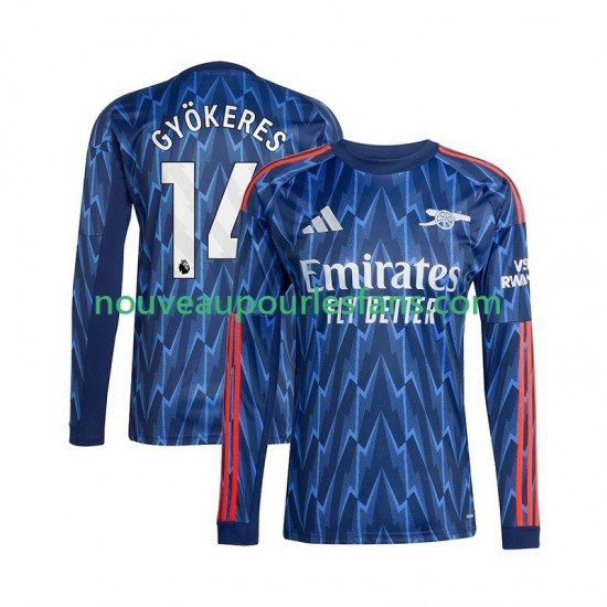 Maillot Arsenal Viktor Gyokeres 14 Homme Tenue Extérieur 2025-2026 Manche Longue