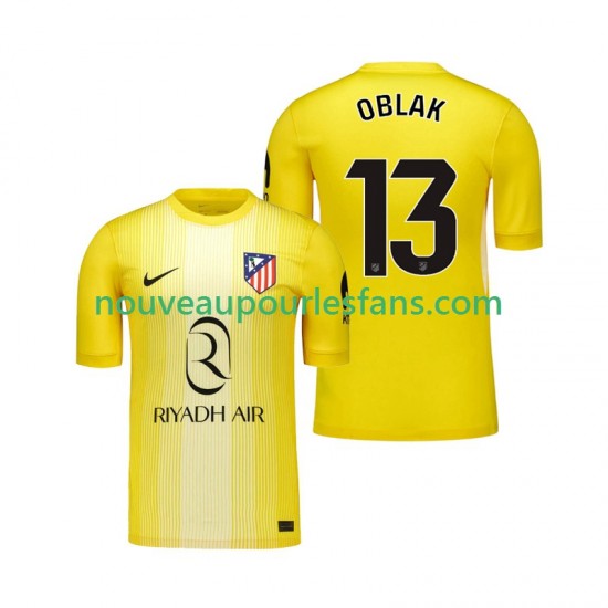 Maillot Atlético Madrid Jan Oblak 13 Gardien Homme Tenue Domicile 2025-2026 Manche Courte