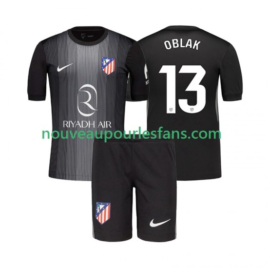 Maillot Atlético Madrid Jan Oblak 13 Gardien Enfant Tenue Extérieur 2025-2026 Manche Courte
