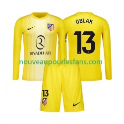 Maillot Atlético Madrid Jan Oblak 13 Gardien Enfant Tenue Domicile 2025-2026 Manche Longue