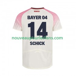 Maillot Bayer 04 Leverkusen Patrik Schick 14 Homme Tenue Extérieur 2025-2026 Manche Courte