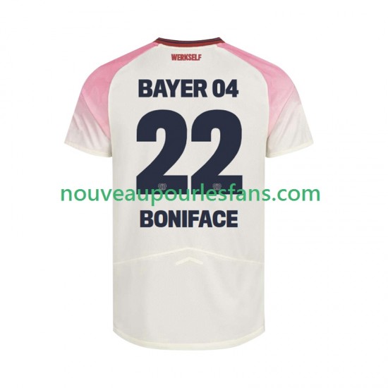 Maillot Bayer 04 Leverkusen Victor Boniface 22 Homme Tenue Extérieur 2025-2026 Manche Courte