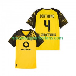 Maillot Borussia Dortmund Nico Schlotterbeck 4 Homme Tenue Domicile 2025-2026 Manche Courte