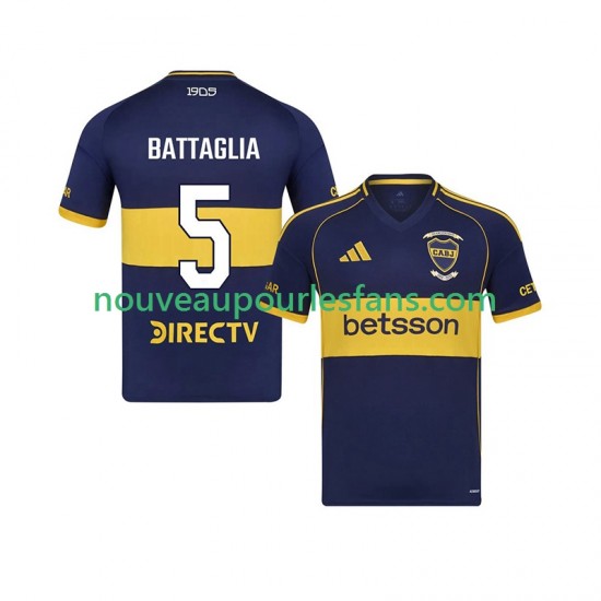 Maillot CA Boca Juniors Rodrigo Battaglia 5 Homme Tenue Domicile 2025-2026 Manche Courte
