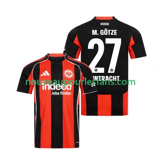 Maillot Eintracht Frankfurt Mario Gotze 27 Homme Tenue Domicile 2025-2026 Manche Courte
