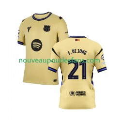 Maillot FC Barcelone Frenkie de Jong 21 Champions League Homme Tenue Extérieur 2025-2026 Manche Courte