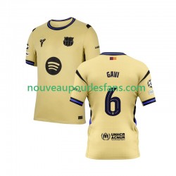 Maillot FC Barcelone Gavi 6 Champions League Homme Tenue Extérieur 2025-2026 Manche Courte