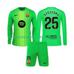 Maillot FC Barcelone Szczesny 25 Gardien Enfant Tenue Domicile 2025-2026 Manche Longue