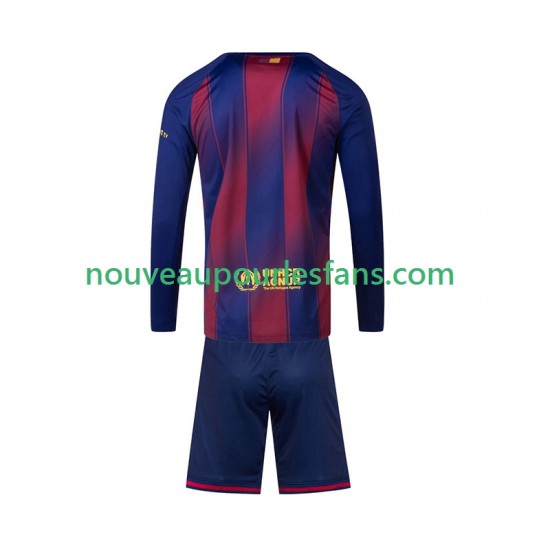 Maillot FC Barcelone Enfant Tenue Domicile 2025-2026 Manche Longue