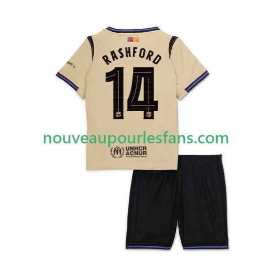 Maillot FC Barcelone Marcus Rashford 14 UCL Enfant Tenue Extérieur 2025-2026 Manche Courte