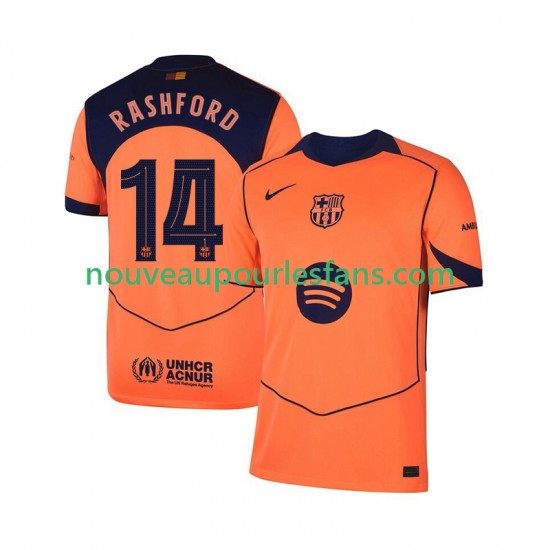 Maillot FC Barcelone Marcus Rashford 14 UCL Homme Tenue 3ème 2025-2026 Manche Courte
