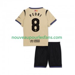 Maillot FC Barcelone Pedri 8 UCL Enfant Tenue Extérieur 2025-2026 Manche Courte