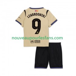 Maillot FC Barcelone Robert Lewandowski 9 UCL Enfant Tenue Extérieur 2025-2026 Manche Courte