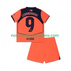 Maillot FC Barcelone Robert Lewandowski 9 UCL Enfant Tenue 3ème 2025-2026 Manche Courte