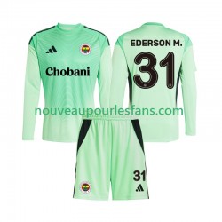 Maillot Fenerbahce Ederson Moraes 31 Gardien Enfant Tenue Extérieur 2025-2026 Manche Longue