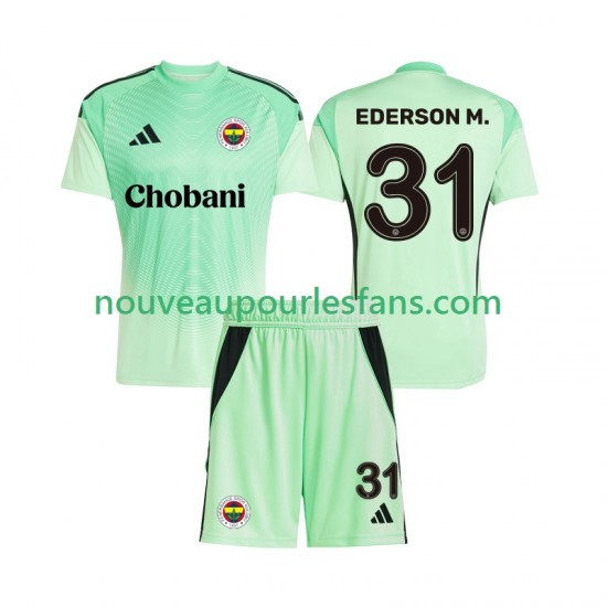 Maillot Fenerbahce Ederson Moraes 31 Gardien Enfant Tenue Extérieur 2025-2026 Manche Courte
