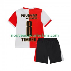 Maillot Feyenoord Rotterdam Quinten Timber 8 Enfant Tenue Domicile 2025-2026 Manche Courte