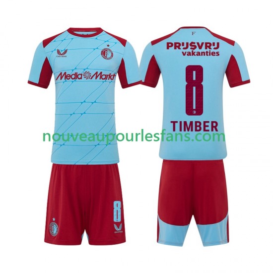Maillot Feyenoord Rotterdam Quinten Timber 8 Enfant Tenue 3ème 2025-2026 Manche Courte