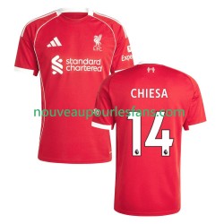 Maillot Liverpool Federico Chiesa 14 Homme Tenue Domicile 2025-2026 Manche Courte