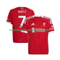 Maillot Liverpool Florian Wirtz 7 Homme Tenue Domicile 2025-2026 Manche Courte