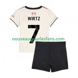 Maillot Liverpool Florian Wirtz 7 Enfant Tenue Extérieur 2025-2026 Manche Courte