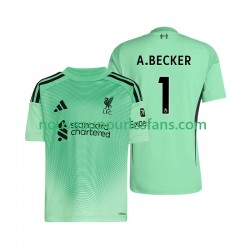 Maillot Liverpool Alisson Becker 1 Gardien Homme Tenue Domicile 2025-2026 Manche Courte