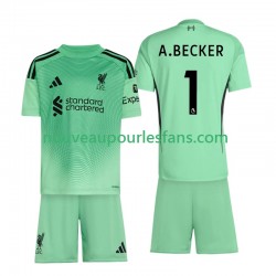 Maillot Liverpool Alisson Becker 1 Gardien Enfant Tenue Domicile 2025-2026 Manche Courte