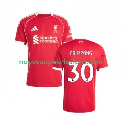 Maillot Liverpool Jeremie Frimpong 30 Homme Tenue Domicile 2025-2026 Manche Courte