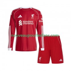 Maillot Liverpool Enfant Tenue Domicile 2025-2026 Manche Longue