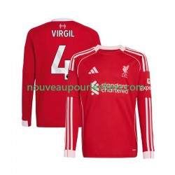 Maillot Liverpool Virgil van Dijk 4 Homme Tenue Domicile 2025-2026 Manche Longue