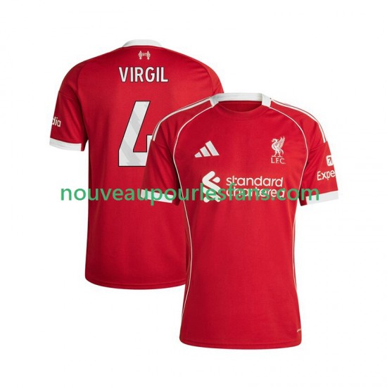 Maillot Liverpool Virgil van Dijk 4 Homme Tenue Domicile 2025-2026 Manche Courte