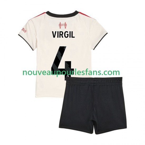 Maillot Liverpool Virgil van Dijk 4 Enfant Tenue Extérieur 2025-2026 Manche Courte