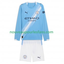 Maillot Manchester City Enfant Tenue Domicile 2025-2026 Manche Longue