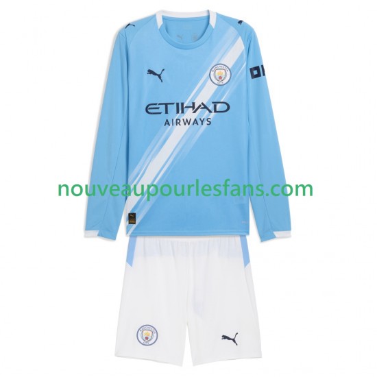 Maillot Manchester City Enfant Tenue Domicile 2025-2026 Manche Longue