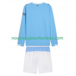Maillot Manchester City Enfant Tenue Domicile 2025-2026 Manche Longue