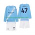 Maillot Manchester City Phil Foden 47 Enfant Tenue Domicile 2025-2026 Manche Longue