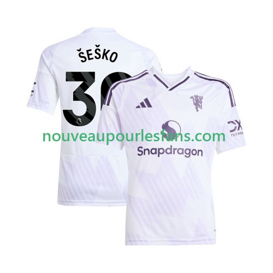 Maillot Manchester United Benjamin Sesko 30 Homme Tenue Extérieur 2025-2026 Manche Courte