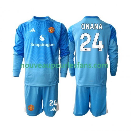 Maillot Manchester United Andre Onana 24 Gardien Enfant Tenue Domicile 2025-2026 Manche Longue
