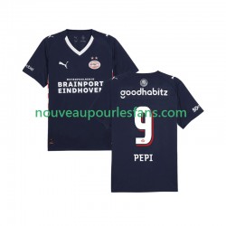 Maillot PSV Eindhoven Ricardo Pepi 9 Homme Tenue Extérieur 2025-2026 Manche Courte