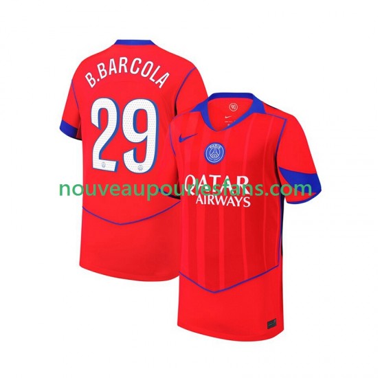 Maillot Paris Saint-Germain Bradley Barcola 29 Homme Tenue 3ème 2025-2026 Manche Courte