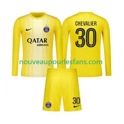 Maillot Paris Saint-Germain Lucas Chevalier 30 Gardien Enfant Tenue 3ème 2025-2026 Manche Longue
