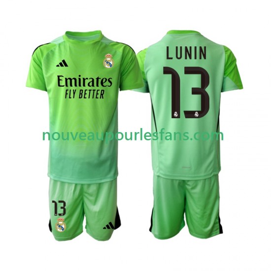 Maillot Real Madrid Andriy Lunin 13 Gardien Enfant Tenue Extérieur 2025-2026 Manche Courte