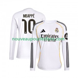 Maillot Real Madrid Mbappé Kylian 10 Homme Tenue Domicile 2025-2026 Manche Longue