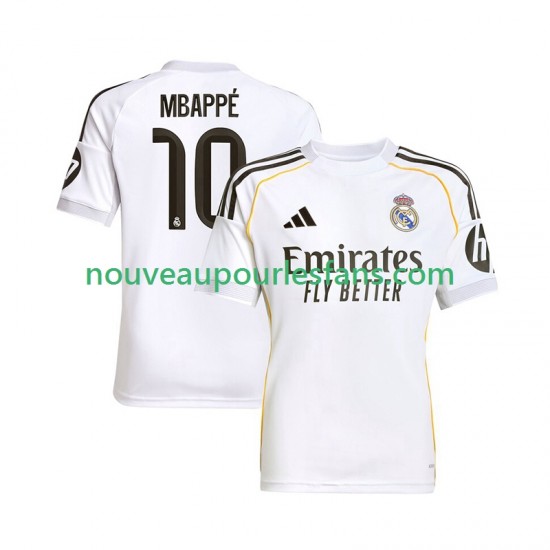 Maillot Real Madrid Mbappé Kylian 10 Homme Tenue Domicile 2025-2026 Manche Courte
