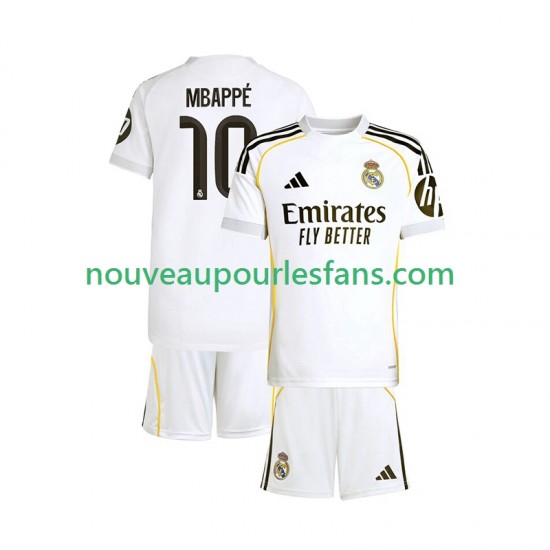 Maillot Real Madrid Mbappé Kylian 10 Enfant Tenue Domicile 2025-2026 Manche Courte