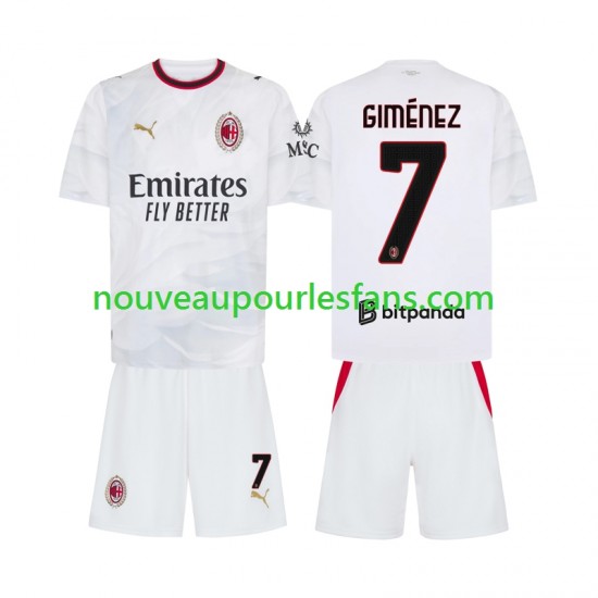Maillot AC Milan Gimenez 7 Enfant Tenue Extérieur 2026-2027 Manche Courte